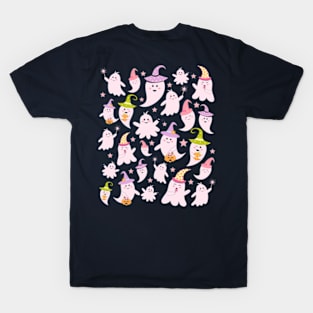 Cute Ghost Pattern - Halloween Pattern T-Shirt